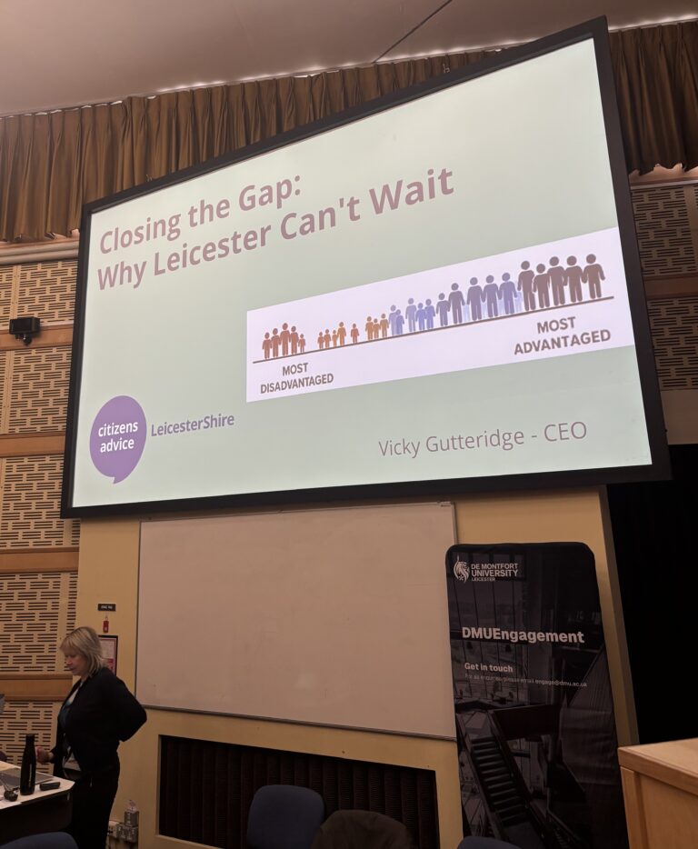 CEO Vicky Gutteridge talks at the Picture of Poverty event